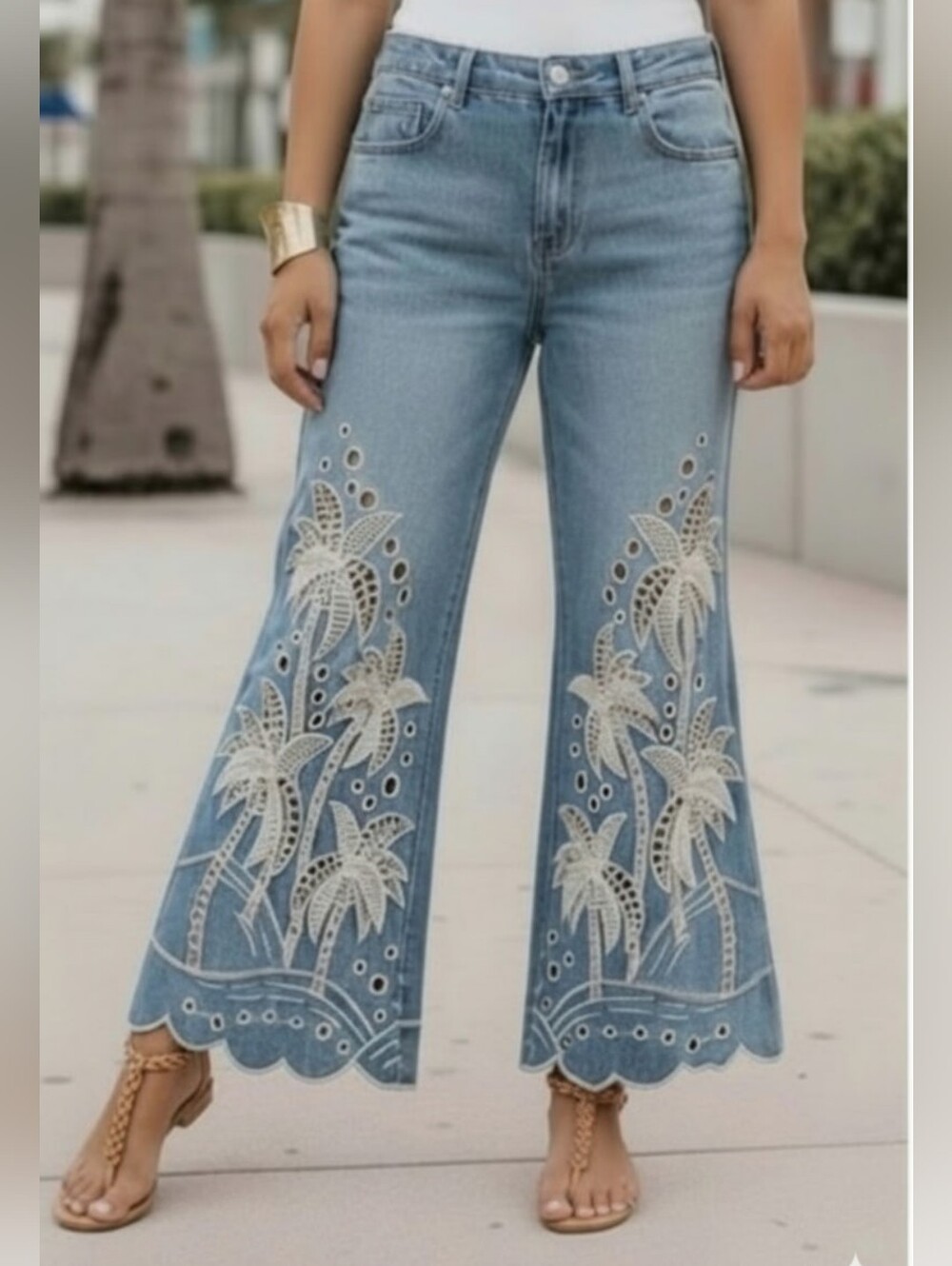Oli And Hali Palm Tree Cutout Jeans 🌴